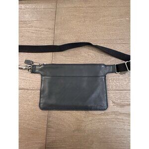 VTG COACH Black Slim Leather Belt/Waist Zip Fanny Pack Bag Purse Pouch RARE USA
